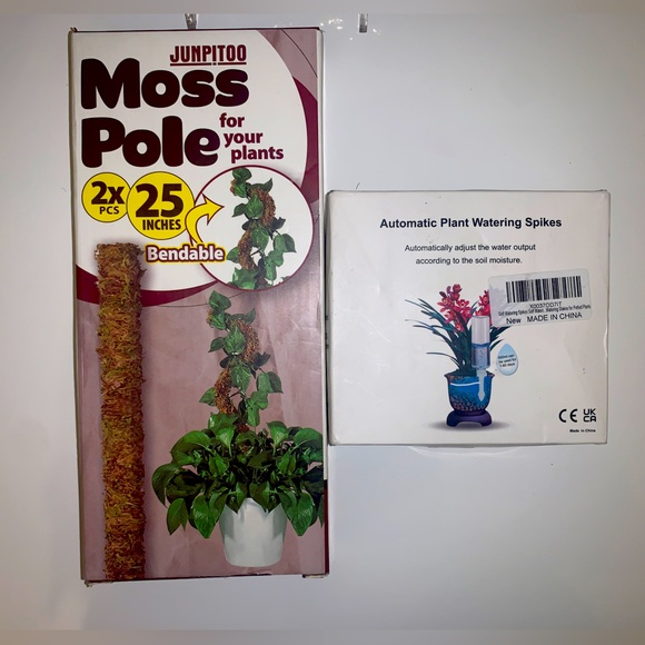 Gardening Bundle Moss Pole Plant Watering Spikes Set - Picture 1 of 4